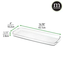 MDesign Long Plastic Bathroom Toilet Tank Storage Vanity Accessory Tray - Clear -Camden Isle Sales Shop 6121183 ALT