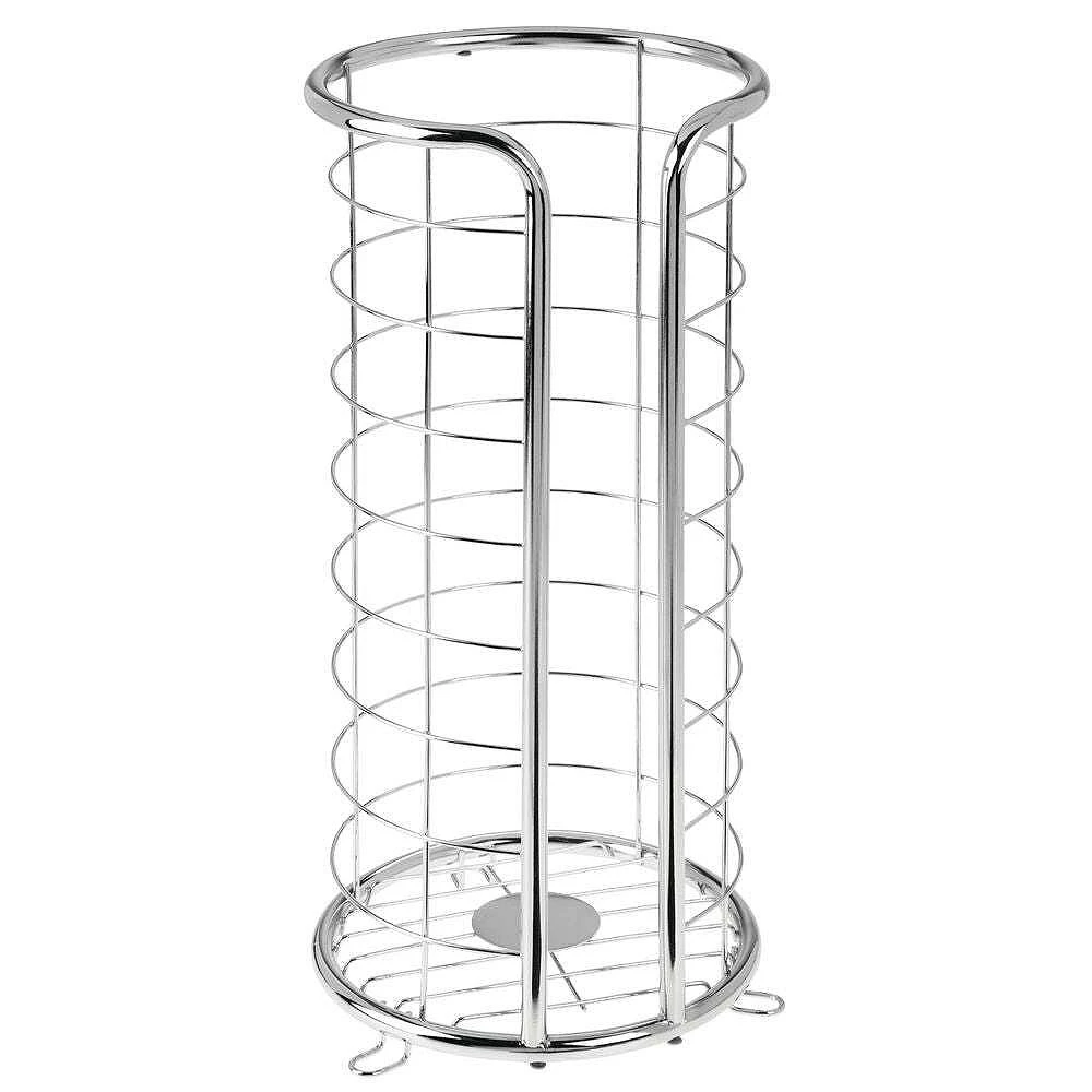 MDesign Metal Free Standing 3-Roll Toilet Paper Storage Organizer Stand - White 3 MDesign Metal Free Standing 3-Roll Toilet Paper Storage Organizer Stand - White