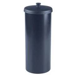 MDesign Plastic Toilet Paper 3-Roll Storage Organizer Stand With Cover - White