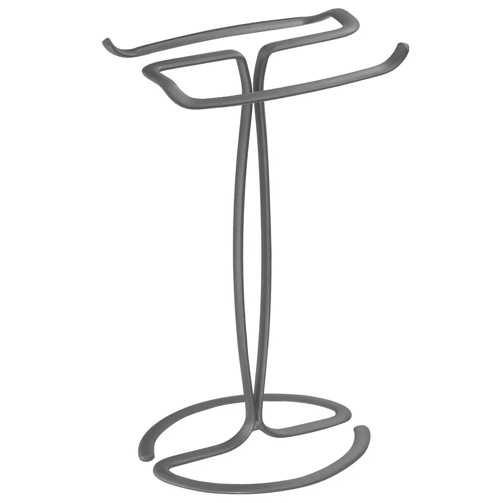 MDesign Fingertip Towel Holder For Bath Vanity Countertops - Graphite Gray 3 MDesign Fingertip Towel Holder For Bath Vanity Countertops - Graphite Gray