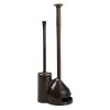 MDesign Compact Plastic Bathroom Toilet Bowl Brush/Plunger - White/Light Gray -Camden Isle Sales Shop 6121217 Dark Brown