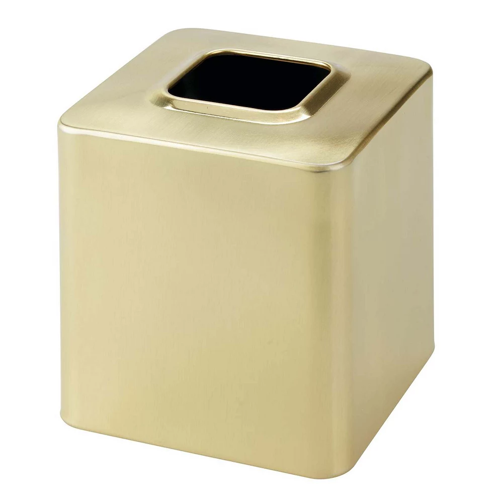 MDesign Metal Square Facial Tissue Box Cover Holder - Soft Brass 3 MDesign Metal Square Facial Tissue Box Cover Holder - Soft Brass