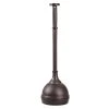 MDesign Plastic Freestanding Lift And Lock Toilet Bowl Plunger/Holder - Silver -Camden Isle Sales Shop 6121257 Bronze