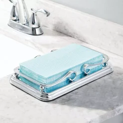 MDesign Metal Guest Disposable Paper Hand Towel Storage Tray - Bronze/Warm Brown -Camden Isle Sales Shop 6121271 ALT