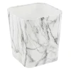 MDesign Small Metal 2.3 Gallon Trash Can, Square Garbage Wastebasket Bin, Marble -Camden Isle Sales Shop 6121284 Marble