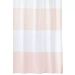 MDesign Bold Rugby Stripe Fabric Shower Curtain - 72" Long