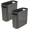 MDesign Plastic Small 1.5 Gallon/5.7 Liter Trash Can With Handles, 2 Pack -Camden Isle Sales Shop 6124455 Slate Gray
