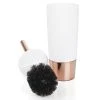 MDesign Plastic/Metal Compact Toilet Bowl Brush And Holder - White/Rose Gold -Camden Isle Sales Shop 6124466