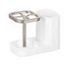 MDesign Plastic Toothbrush Storage Organizer Holder With Cup - White/Matte Satin -Camden Isle Sales Shop 6124474