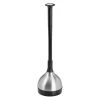 MDesign Bathroom Toilet Bowl Plunger And Cover - Black/Brushed Stainless Steel