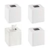 MDesign Steel Square Modern Tissue Box Cover Holder For Bathroom, 4 Pack, White