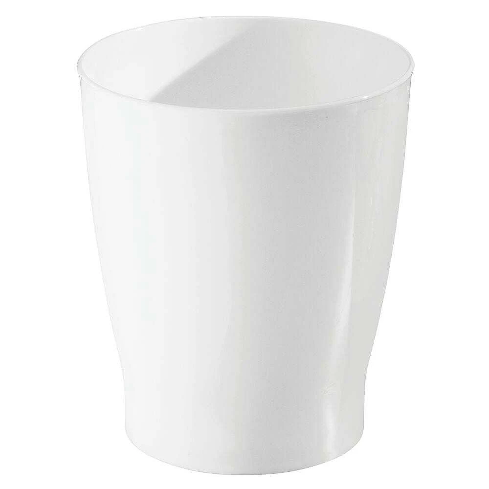 MDesign Small Round Bathroom 1.25 Gallon Trash Can Wastebasket, 2 Pack, White 3 MDesign Small Round Bathroom 1.25 Gallon Trash Can Wastebasket, 2 Pack, White