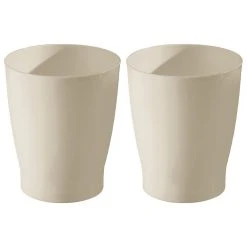 MDesign Small Round Bathroom 1.25 Gallon Trash Can Wastebasket, 2 Pack, White 5 MDesign Small Round Bathroom 1.25 Gallon Trash Can Wastebasket, 2 Pack, White -Camden Isle Sales Shop 6124549 ALT