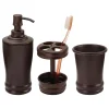 MDesign 3 Piece Steel Bathroom Vanity Countertop Accessory Set - Bronze