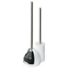 MDesign Freestanding Bathroom Toilet Bowl Brush, Plunger Set - Gray/Brushed -Camden Isle Sales Shop 6124731 White Brushed