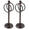MDesign Steel Bathroom Towel Rack Holder Stand, 2 Hanging Rings, 2 Pack, White -Camden Isle Sales Shop 6124777 Brown