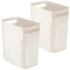 MDesign Plastic Rectangular 2.5 Gallon Trash Can - 2 Pack -Camden Isle Sales Shop 6124799 Cream