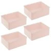MDesign Plastic Bathroom Storage Organizer Box, Hinged Lid, 4 Pack, Pink/Clear -Camden Isle Sales Shop 6124807