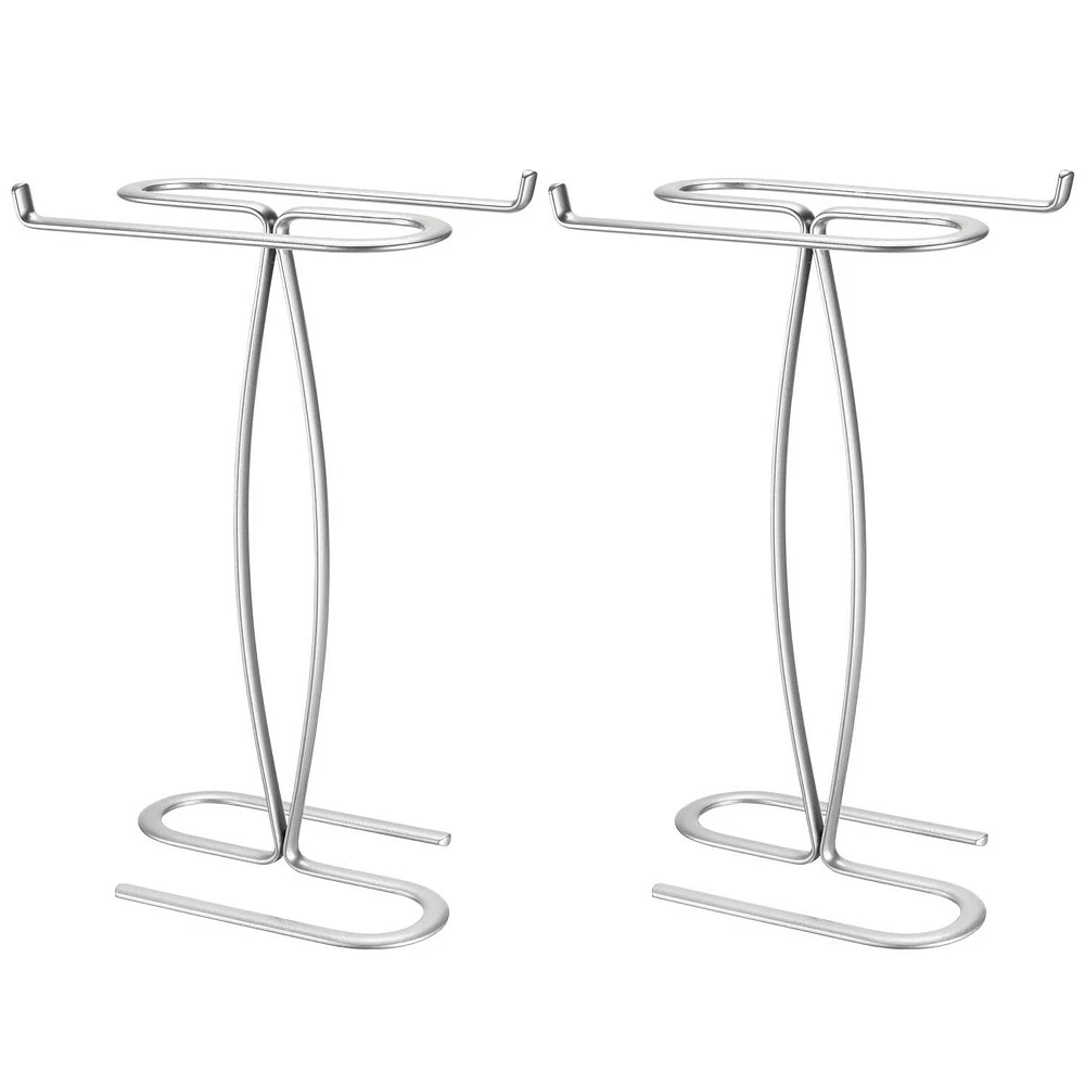 MDesign Metal Hand Towel Holder Stand For Bath Vanity Countertop, 2 Pack - Satin 3 MDesign Metal Hand Towel Holder Stand For Bath Vanity Countertop, 2 Pack - Satin
