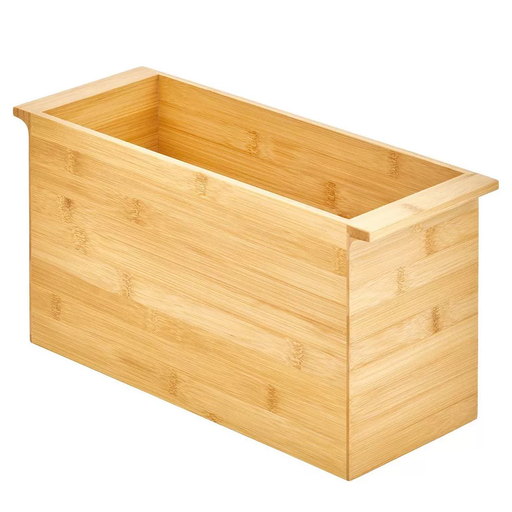 MDesign Wooden Bathroom Storage Organizer Box With Handles - Natural 3 MDesign Wooden Bathroom Storage Organizer Box With Handles - Natural