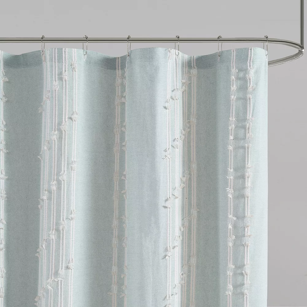 INK+IVY Kara Cotton Stripe Jacquard Shower Curtain 5 INK+IVY Kara Cotton Stripe Jacquard Shower Curtain - Image 3