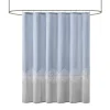 Madison Park Vera Transitional Pieced & Embroidered Shower Curtain -Camden Isle Sales Shop 6132315 Blue