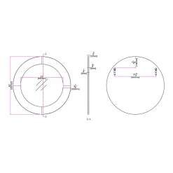 Cenports Camden Isle Rachel 30 In. X 30 In. Casual Round Framed Classic Accent Wall Mirror -Camden Isle Sales Shop 6144916 ALT3