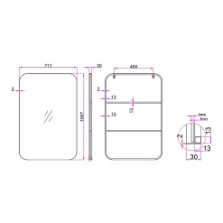 Cenports Camden Isle Metal Frame 28 In. X 42 In. Casual Rectangle Framed Classic Accent Wall Mirror -Camden Isle Sales Shop 6144946 ALT3
