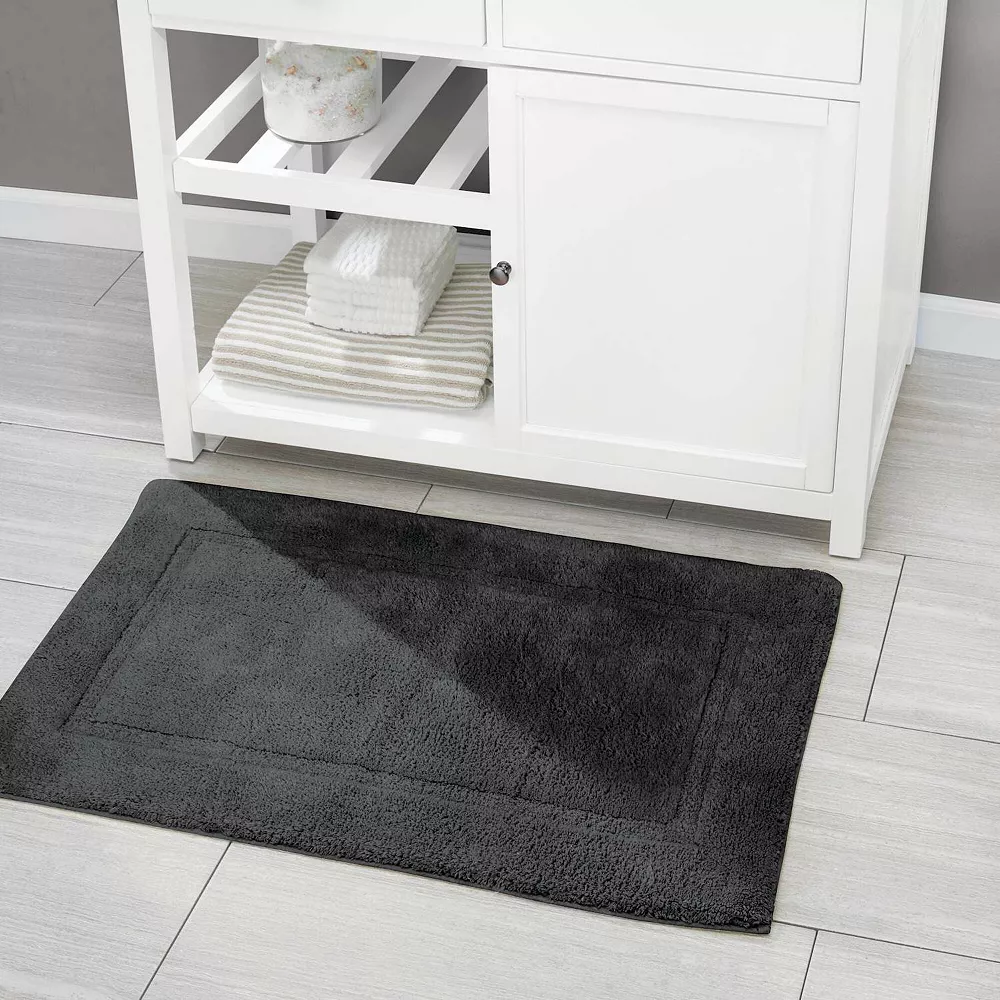 MDesign Soft Cotton Spa Mat Rug For Bathroom - 2 Pack 4 MDesign Soft Cotton Spa Mat Rug For Bathroom - 2 Pack - Image 2
