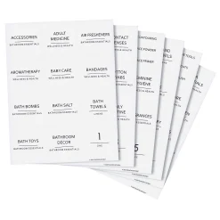 Talented Kitchen 174 Pieces Minimalist Bathroom Labels For Medicine Cabinet, Black Print On White Stickers For Makeup, Cosmetics, Shower Bottles (Water Resistant) -Camden Isle Sales Shop 6149572 ALT2