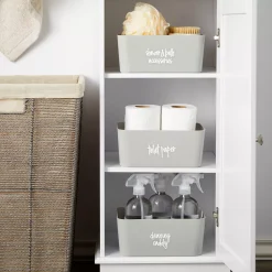 Talented Kitchen Set Of 192 White Script Bathroom Labels For Containers, Clear Preprinted Stickers For Organizing Makeup, Medicine Cabinet (Water Resistant) -Camden Isle Sales Shop 6149574 ALT2