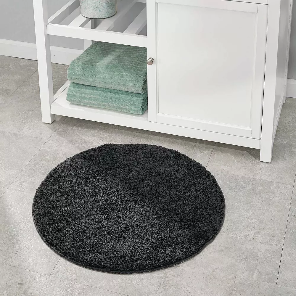 MDesign Microfiber Accent Rug Mat, 24" Diameter 4 MDesign Microfiber Accent Rug Mat, 24" Diameter - Image 2