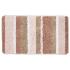 MDesign Soft Striped Microfiber Non-Slip Spa Mat, 34" X 21"