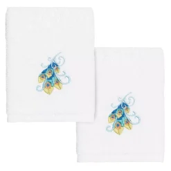 Linum Home Textiles Turkish Cotton Penelope 2-piece Embellished Washcloth Set