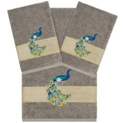 Linum Home Textiles Turkish Cotton Penelope 3-piece Embellished Towel Set