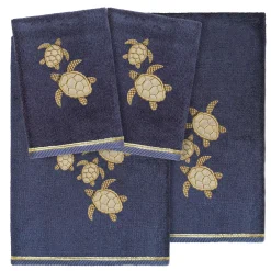 Linum Home Textiles Turkish Cotton Tortuga 4-piece Embellished Towel Set