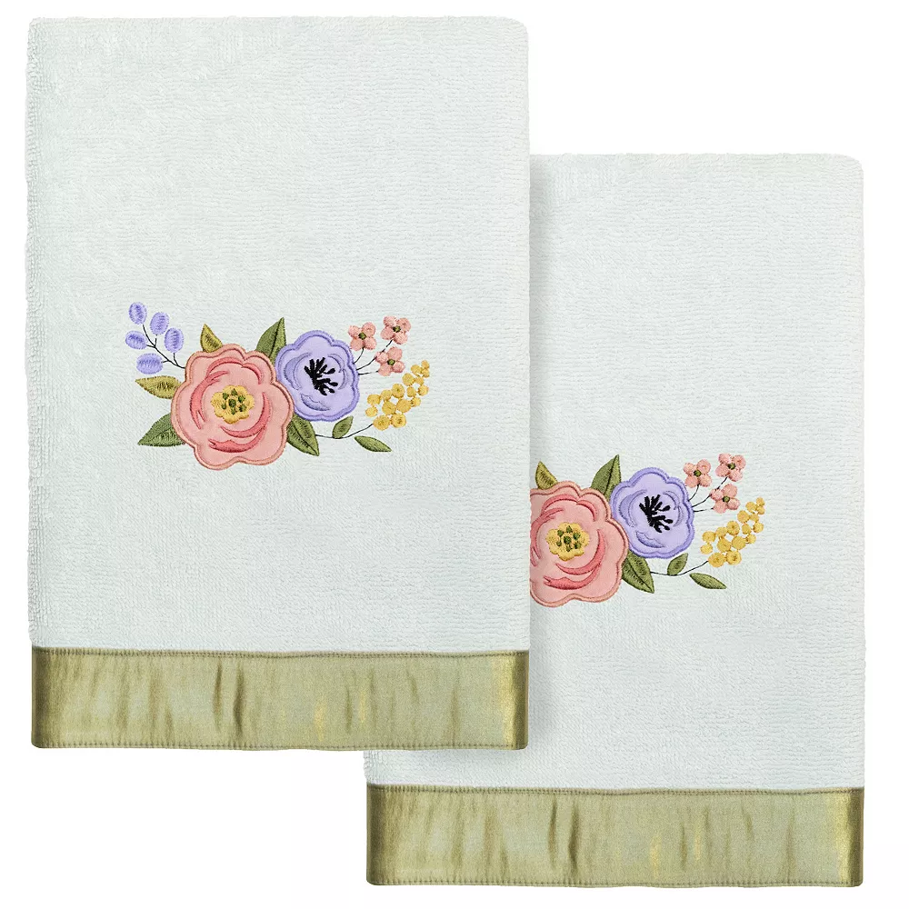 Linum Home Textiles Turkish Cotton Verano 2-piece Embellished Hand Towel Set 3 Linum Home Textiles Turkish Cotton Verano 2-piece Embellished Hand Towel Set