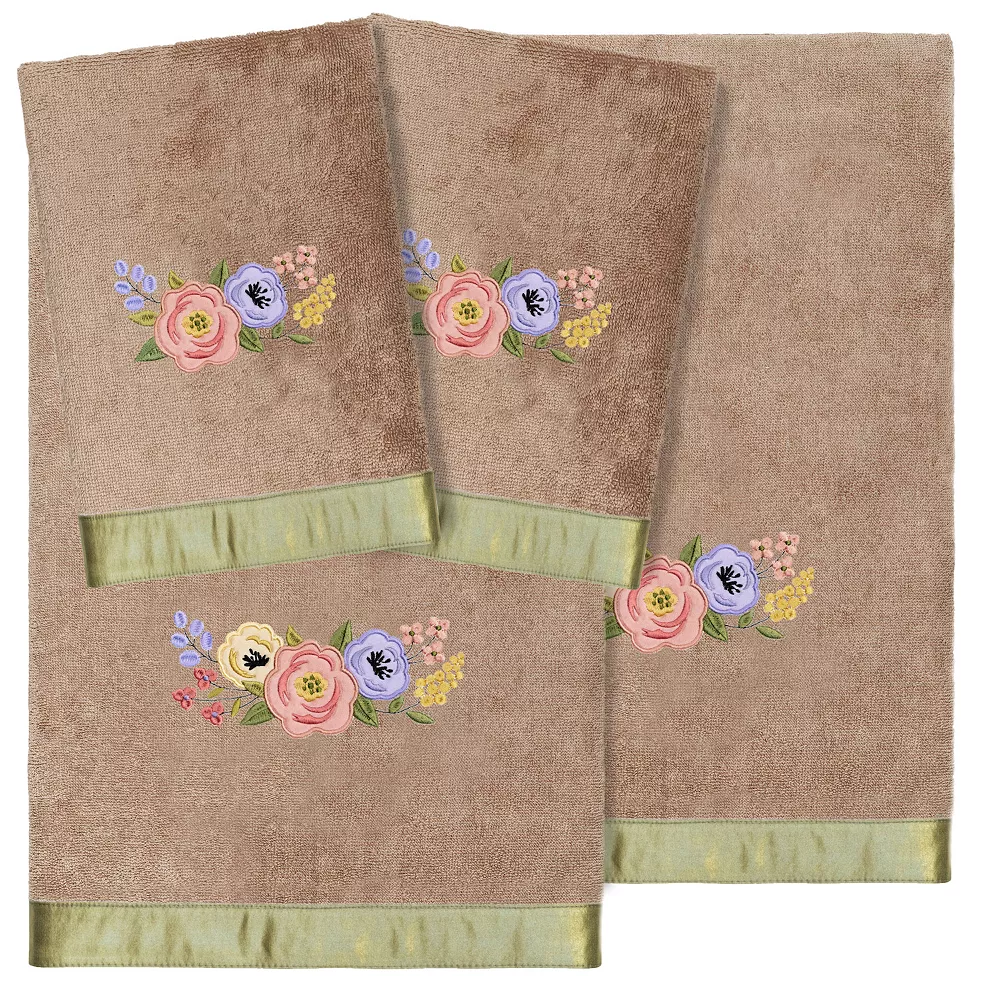 Linum Home Textiles Turkish Cotton Verano 4-piece Embellished Towel Set 3 Linum Home Textiles Turkish Cotton Verano 4-piece Embellished Towel Set