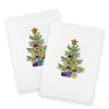 Linum Home Textiles Christmas Presents Embroidered Luxury Turkish Cotton Set Of 2 Hand Towels 2 Linum Home Textiles Christmas Presents Embroidered Luxury Turkish Cotton Set Of 2 Hand Towels -Camden Isle Sales Shop 6203964 White