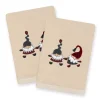 Linum Home Textiles Christmas Gnomes Embroidered Luxury Turkish Cotton Set Of 2 Hand Towels -Camden Isle Sales Shop 6203970 Sand