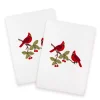 Linum Home Textiles Christmas Red Pair Embroidered Luxury Turkish Cotton Set Of 2 Hand Towels 2 Linum Home Textiles Christmas Red Pair Embroidered Luxury Turkish Cotton Set Of 2 Hand Towels -Camden Isle Sales Shop 6203972 White