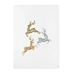 Linum Home Textiles Christmas Leaping Deer Embroidered Luxury Turkish Cotton Set Of 2 Hand Towels -Camden Isle Sales Shop 6203975 ALT2