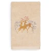 Linum Home Textiles Christmas Deer Pair Embroidered Luxury Turkish Cotton Hand Towel -Camden Isle Sales Shop 6203988 Sand