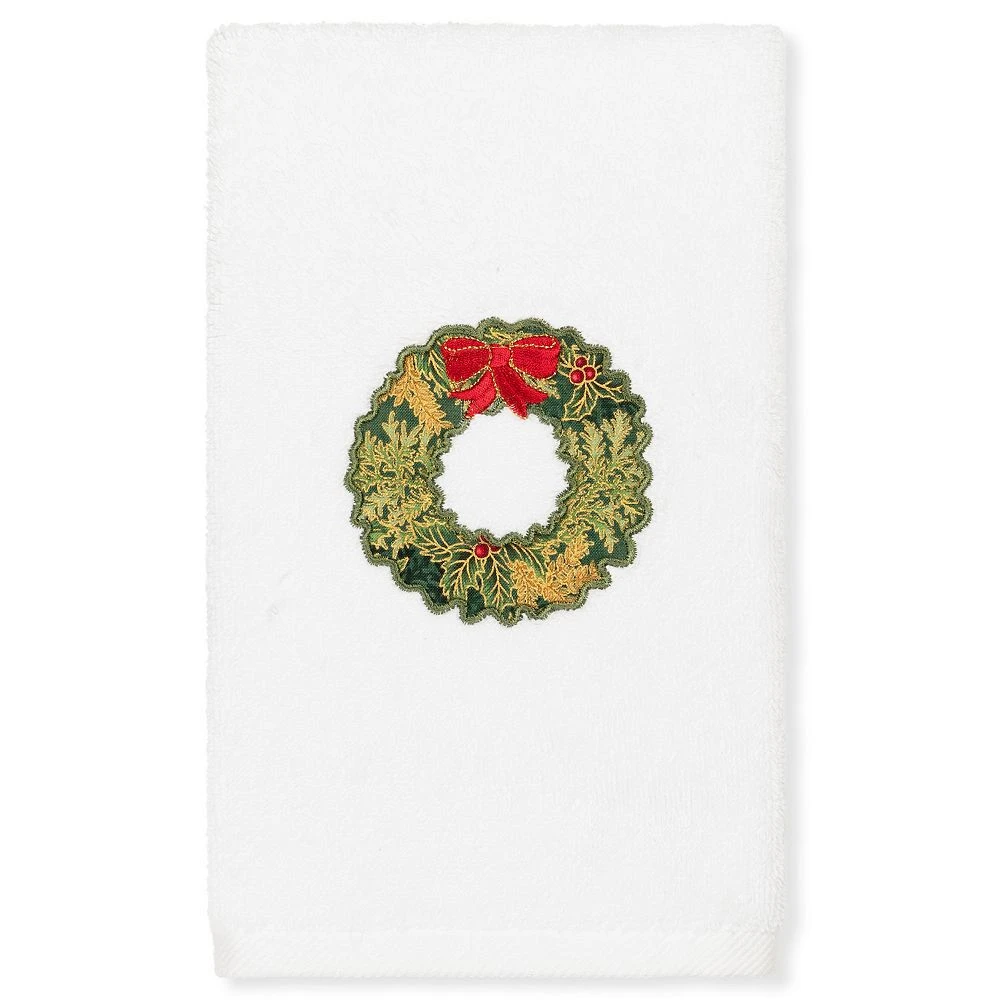 Linum Home Textiles Christmas Wreath Embroidered Luxury Turkish Cotton Hand Towel 3 Linum Home Textiles Christmas Wreath Embroidered Luxury Turkish Cotton Hand Towel