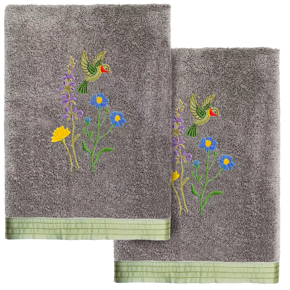 Linum Home Textiles Turkish Cotton Hada 2-piece Embellished Hand Towel Set 3 Linum Home Textiles Turkish Cotton Hada 2-piece Embellished Hand Towel Set
