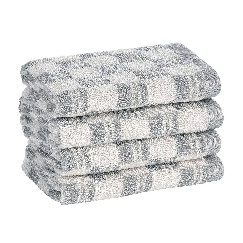 MDesign Nate Home By Nate Berkus Cotton Jacquard 4-Piece Washcloth Set 3 MDesign Nate Home By Nate Berkus Cotton Jacquard 4-Piece Washcloth Set