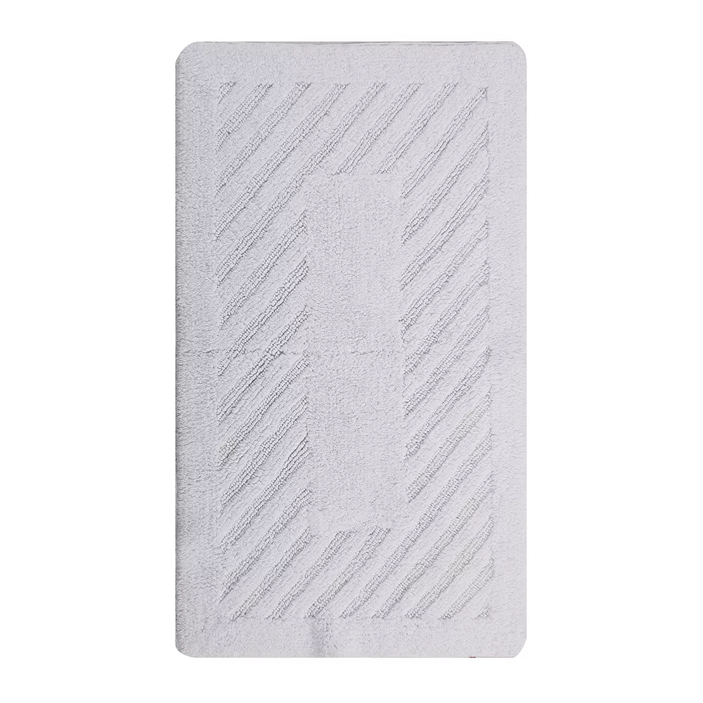 Knightsbridge Diagonal Racetrack 100% Cotton Reversible Bath Rug 3 Knightsbridge Diagonal Racetrack 100% Cotton Reversible Bath Rug