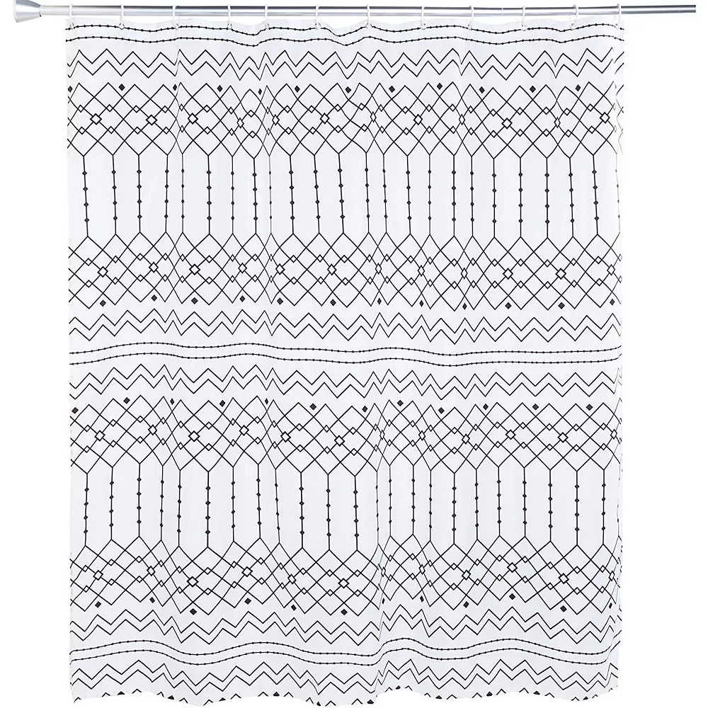 Okuna Outpost Bohemian Style Shower Curtain Set With 12 Hooks, Bathroom Decor (70 X 71 In, 13 Pieces) 3 Okuna Outpost Bohemian Style Shower Curtain Set With 12 Hooks, Bathroom Decor (70 X 71 In, 13 Pieces)